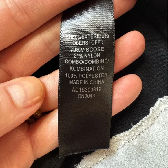 Adrianna Papell Women’s Ruffle Neck Twofer Sweater - Black & White, Size M - Picture 5 of 8